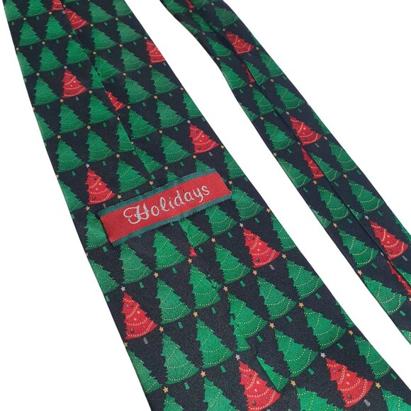 Musical Christmas Tree Silk Men Necktie Holiday Santa Clause Wish You A Merry - Picture 4 of 5